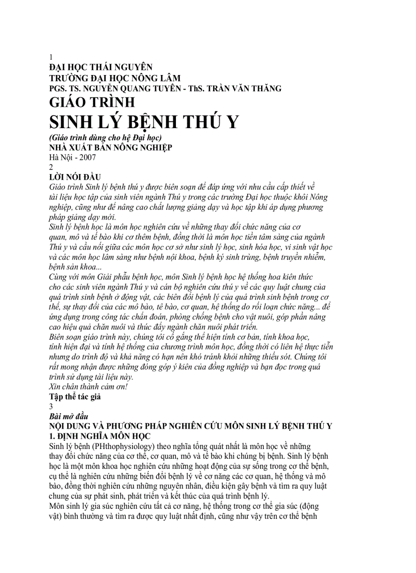 image for page Giáo trình sinh lý bệnh thú y