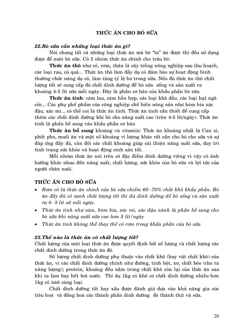 image for page 100 câu hỏi chăn nuôi bò sữa