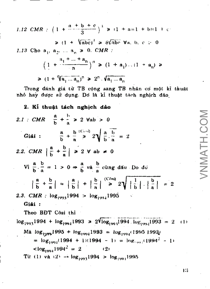 image for page Phương pháp kỹ thuật bất đẳng thức của Trần Phương sách hiếm