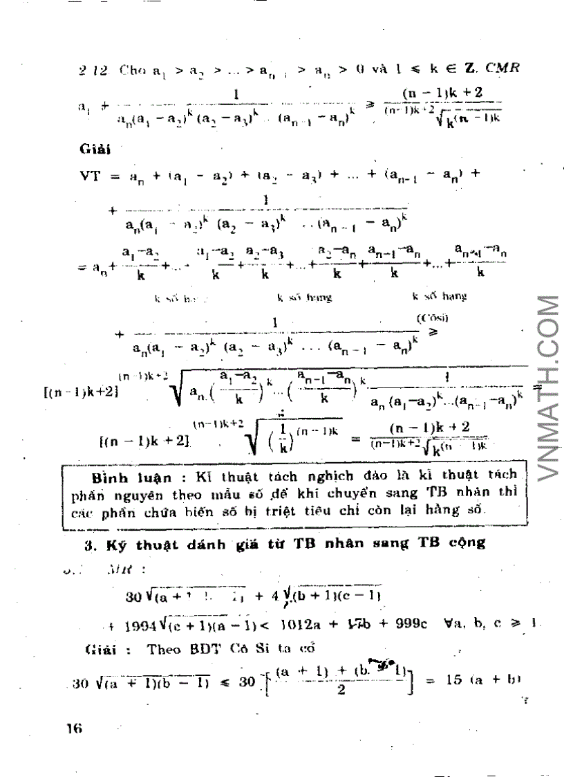 image for page Phương pháp kỹ thuật bất đẳng thức của Trần Phương sách hiếm
