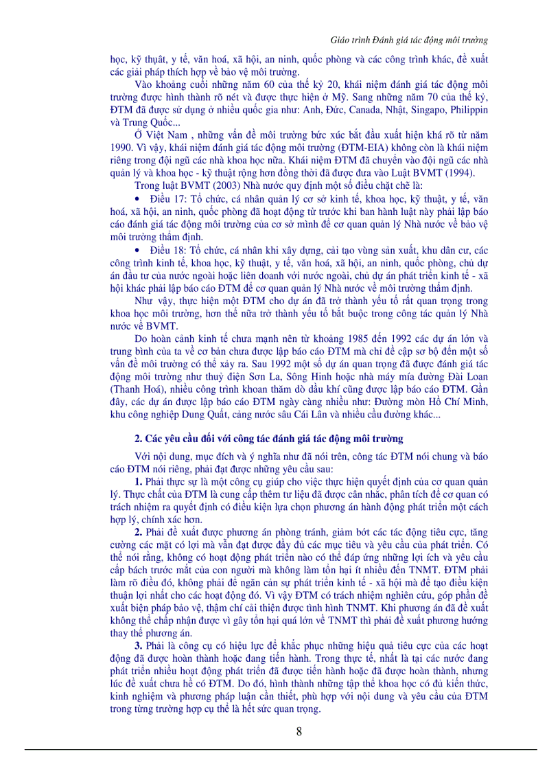 image for page Giáo trình đánh giá tác động môi trường