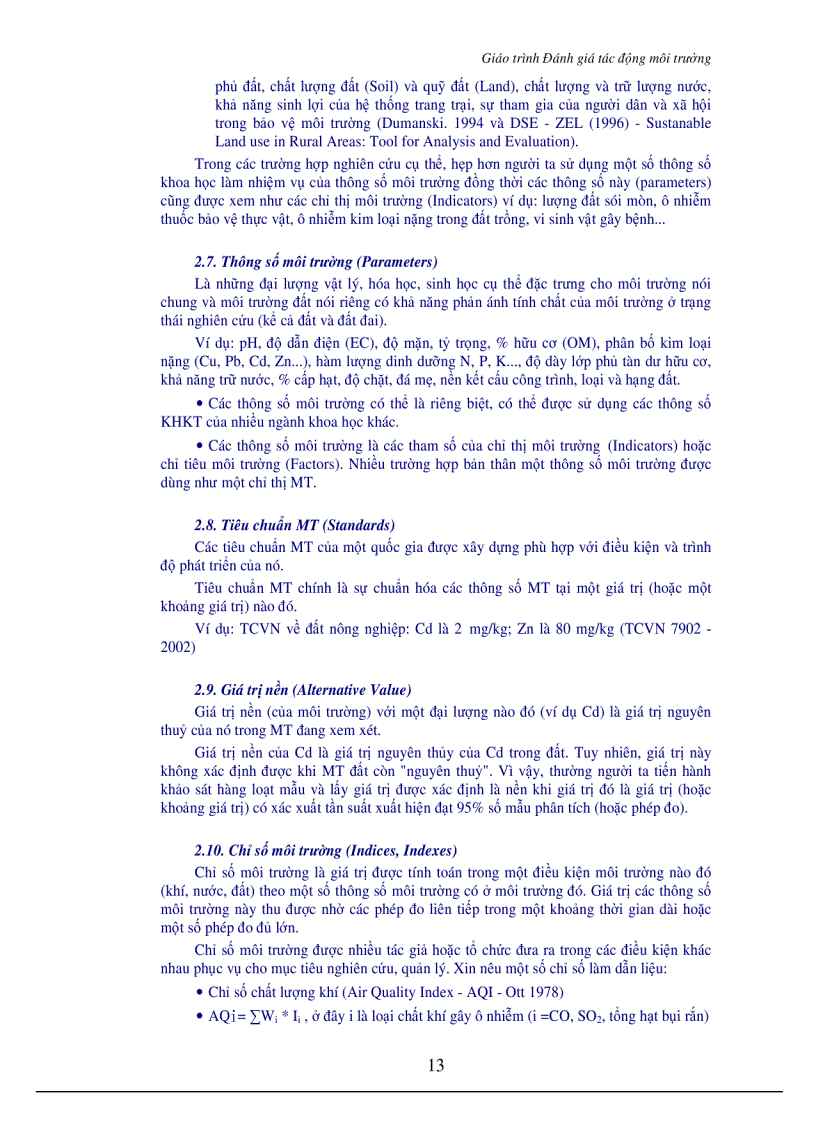 image for page Giáo trình đánh giá tác động môi trường