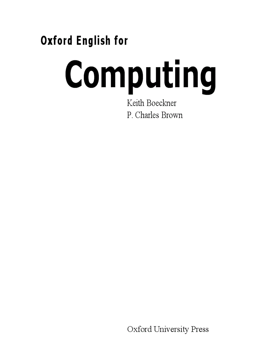 Oxford English for Computing Anh Văn Chuyên Ngành CNTT