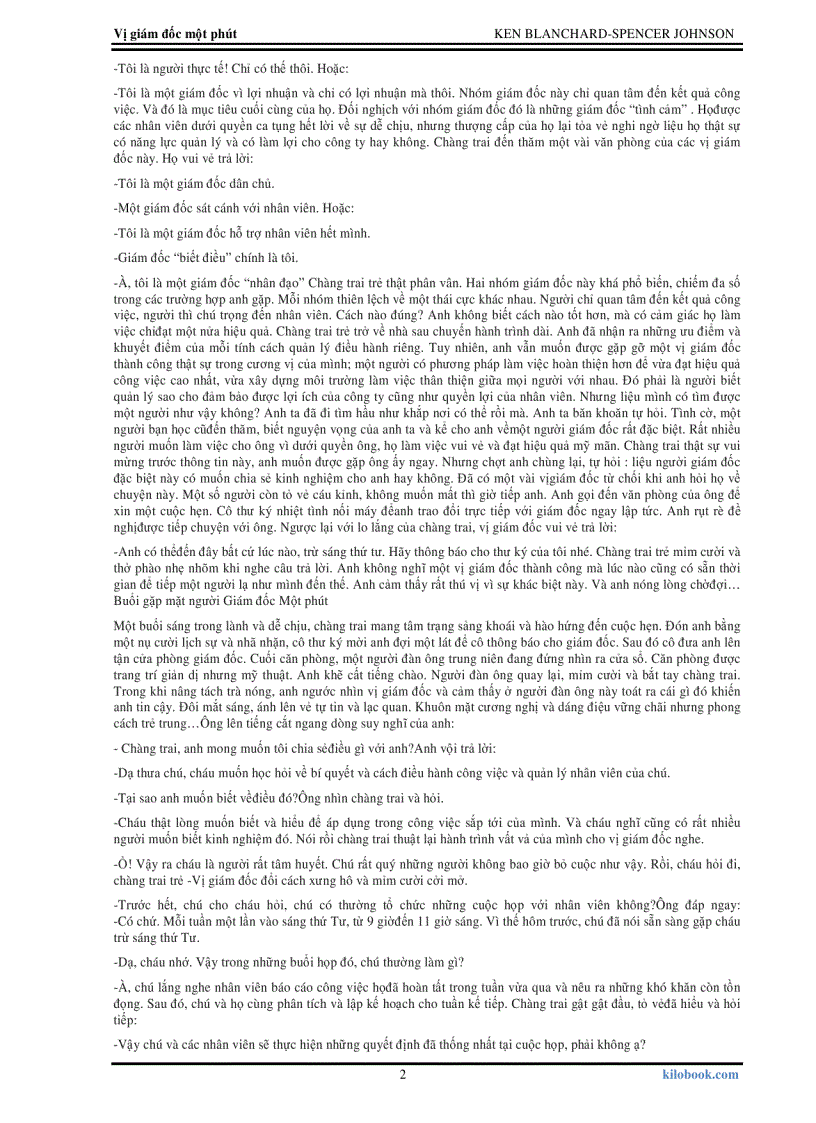 image for page Vị giám đốc một phút The One Minute Manager