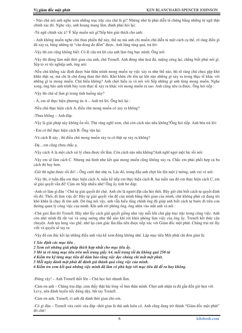 image for page Vị giám đốc một phút The One Minute Manager