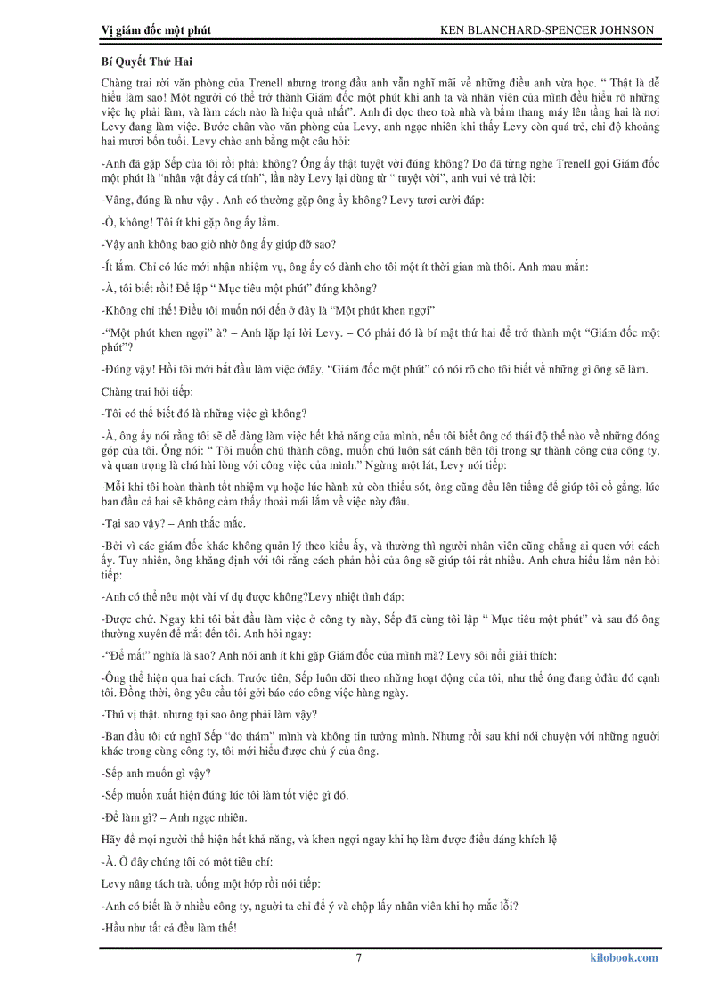 image for page Vị giám đốc một phút The One Minute Manager