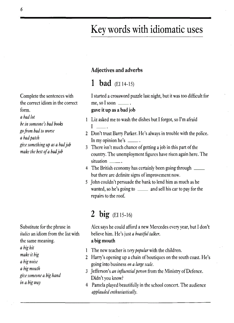 image for page English Idioms Exercises on idioms