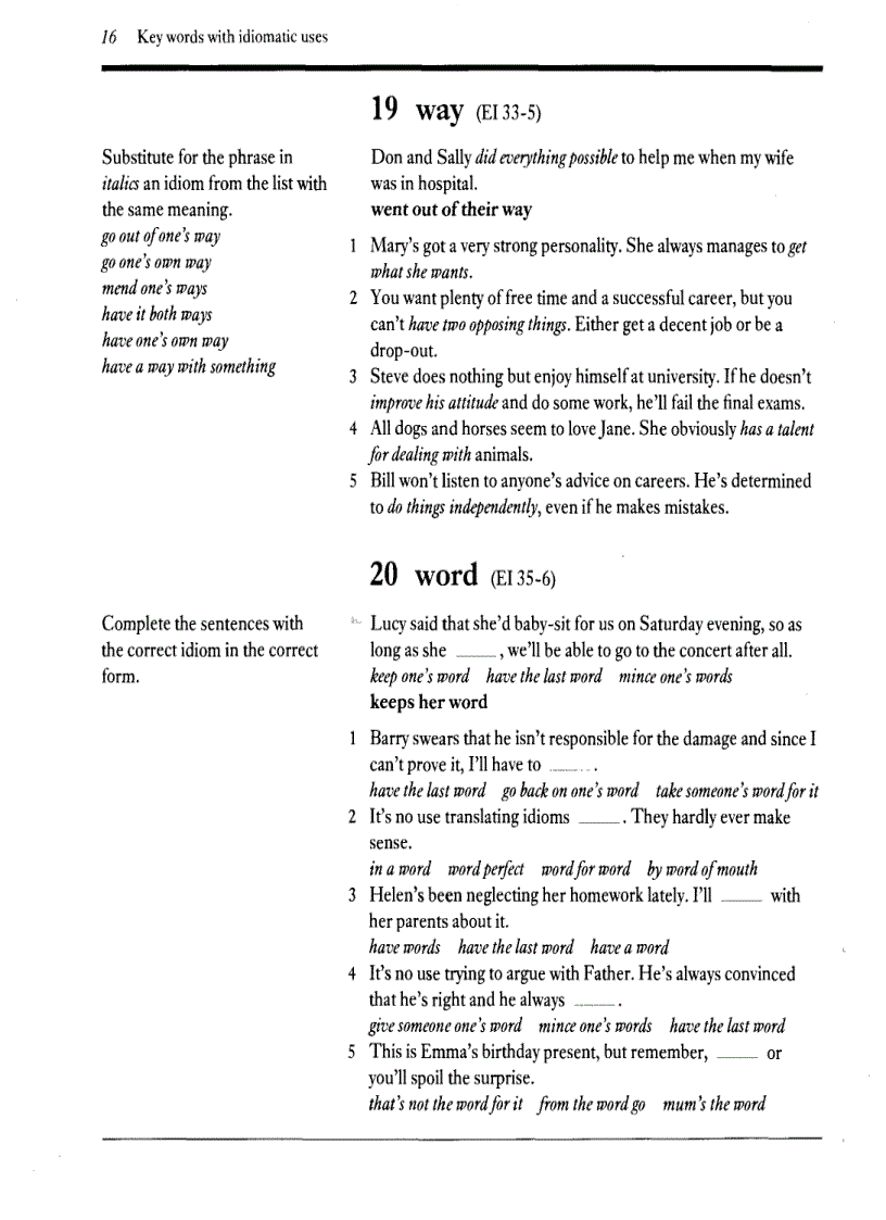 image for page English Idioms Exercises on idioms