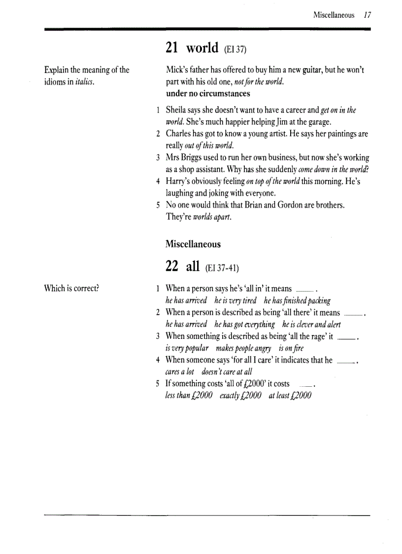 image for page English Idioms Exercises on idioms