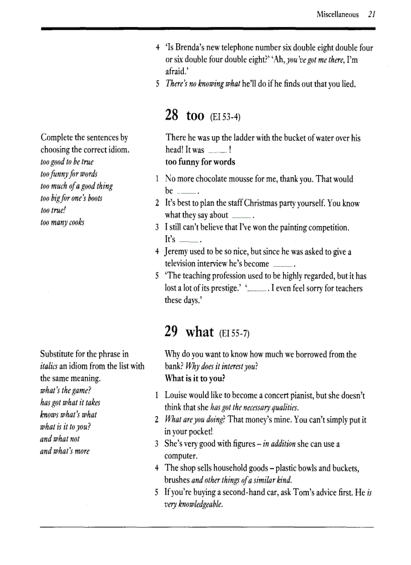 image for page English Idioms Exercises on idioms