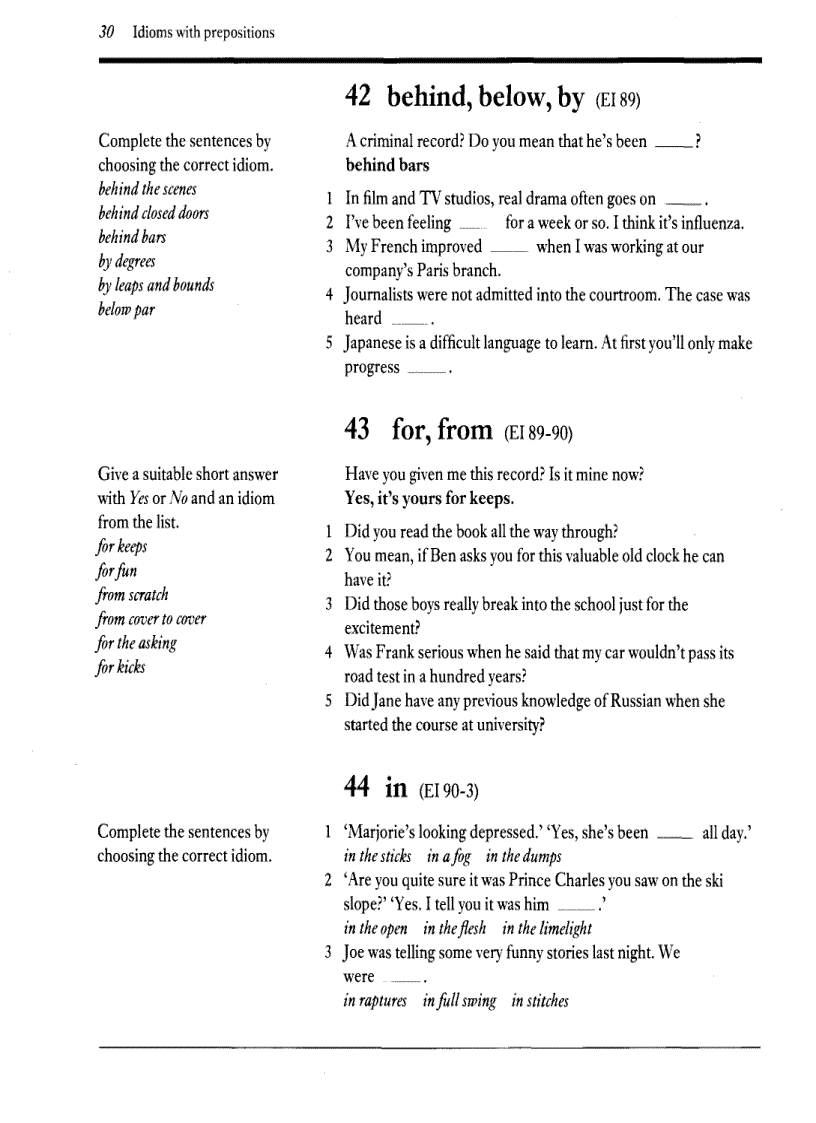 image for page English Idioms Exercises on idioms