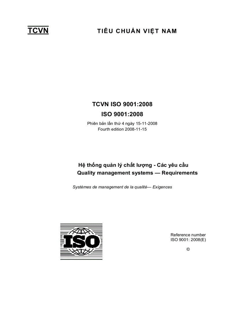 Tài liệu ISO 9001 2008 Cả tiếng anh và tiếng việt luôn nhé