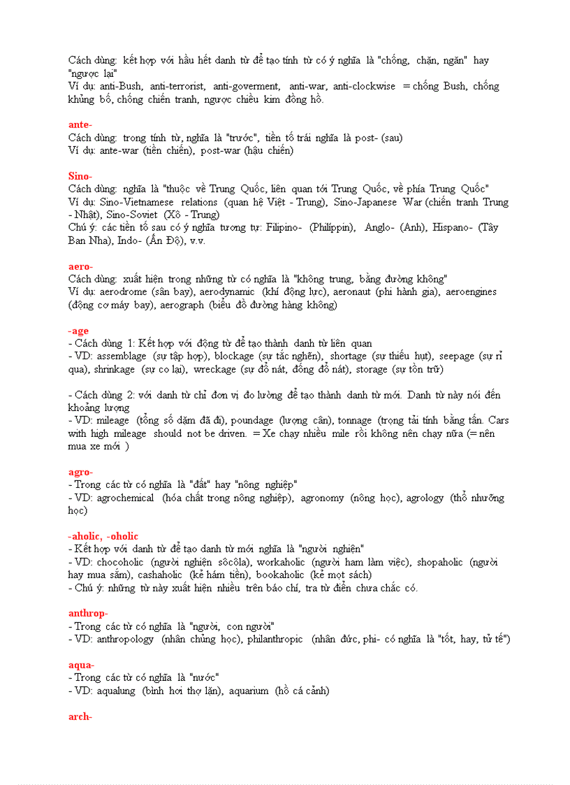 image for page Tiền tố và hậu tố trong tiếng anh cực kì hay và bổ ích 2