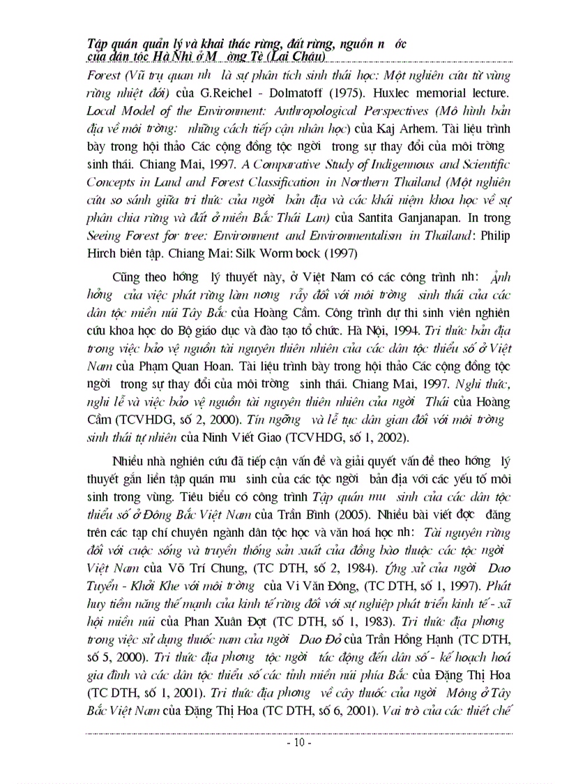 image for page Tập quán quản lý và bảo vệ rừng người Hà Nhì