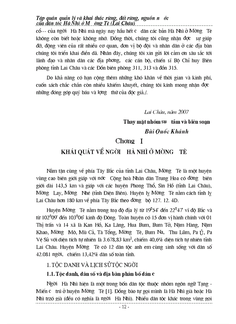 image for page Tập quán quản lý và bảo vệ rừng người Hà Nhì