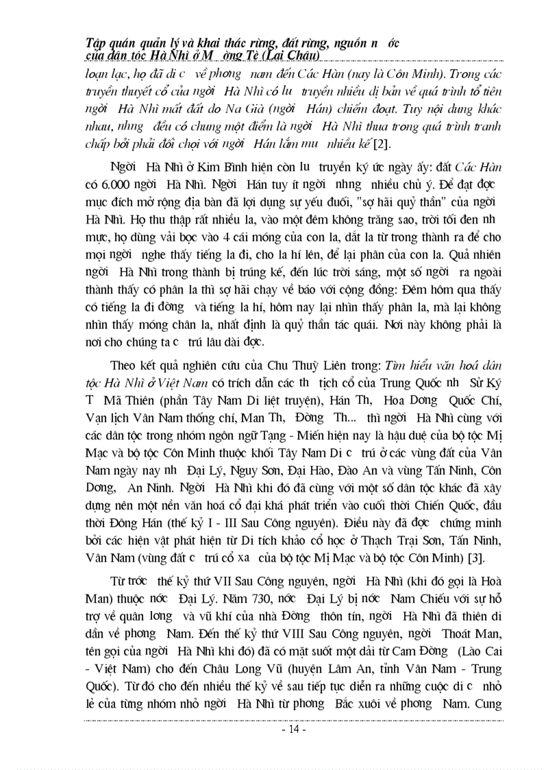 image for page Tập quán quản lý và bảo vệ rừng người Hà Nhì