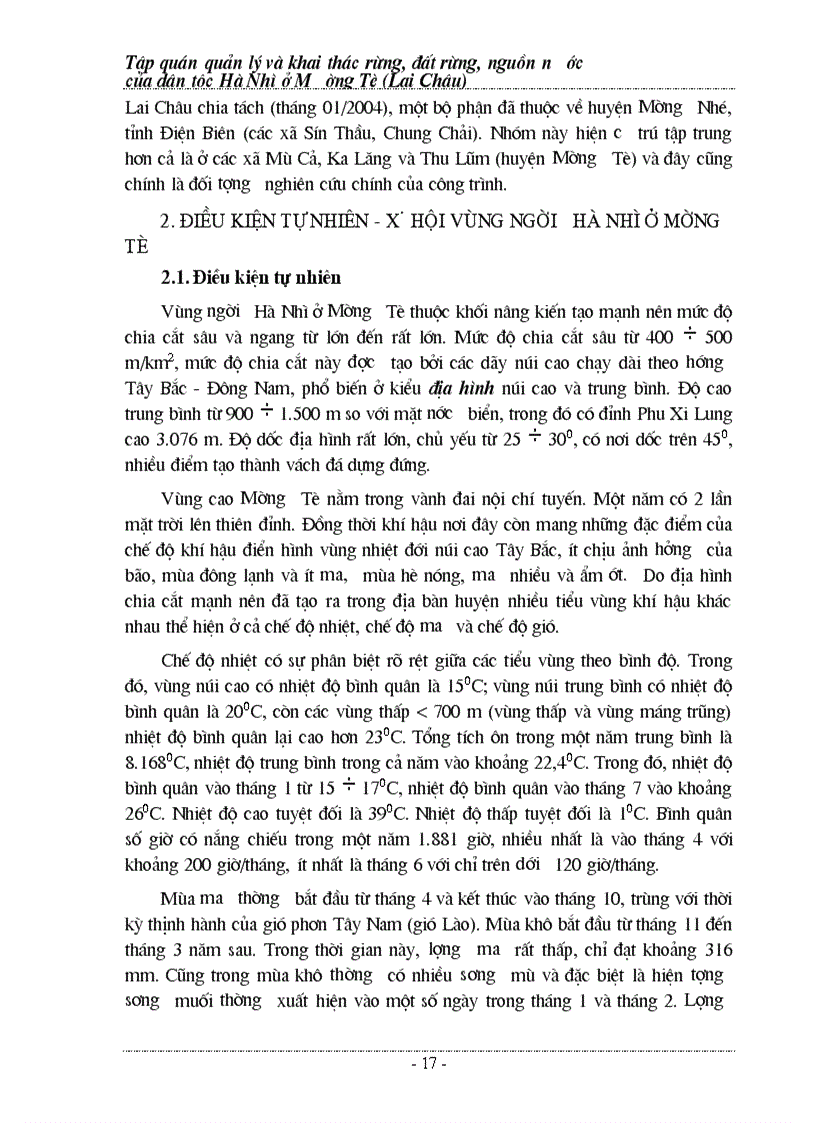 image for page Tập quán quản lý và bảo vệ rừng người Hà Nhì