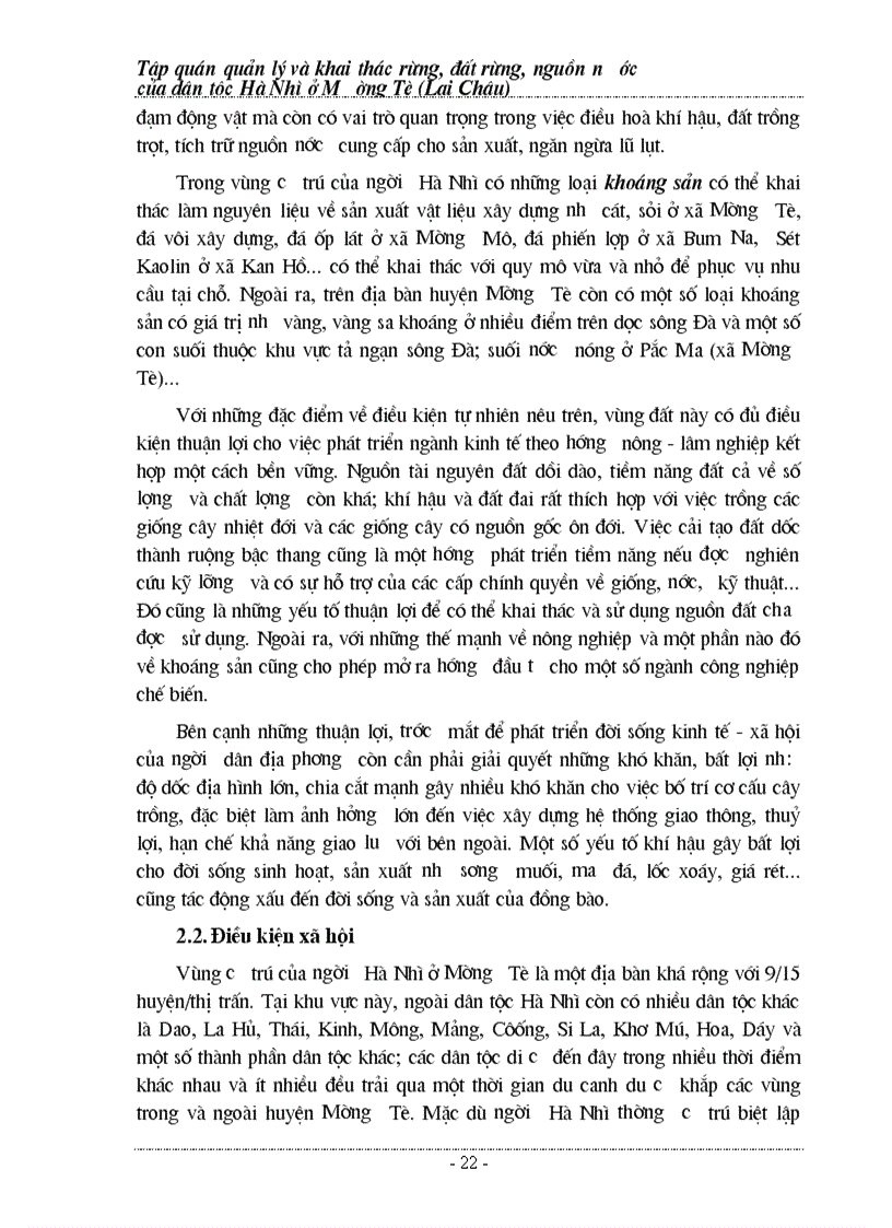 image for page Tập quán quản lý và bảo vệ rừng người Hà Nhì