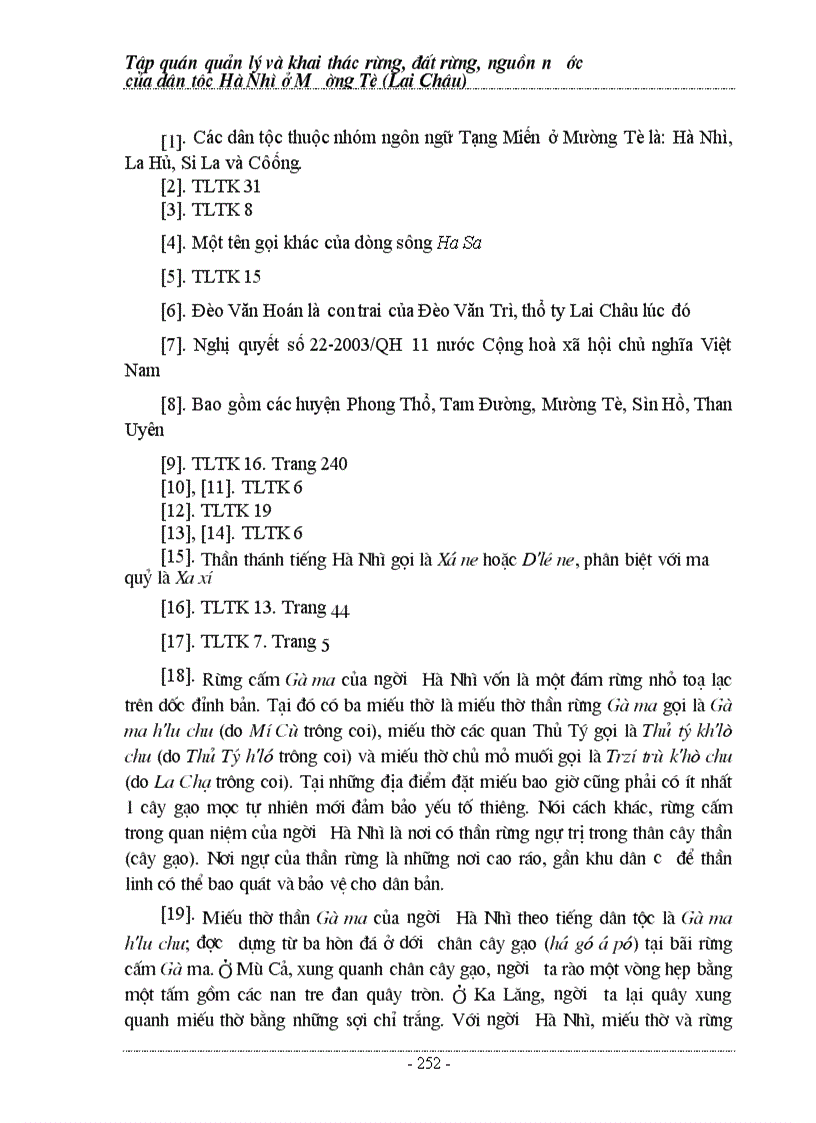 image for page Tập quán quản lý và bảo vệ rừng người Hà Nhì