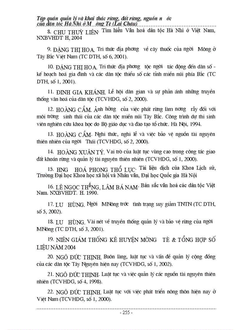 image for page Tập quán quản lý và bảo vệ rừng người Hà Nhì