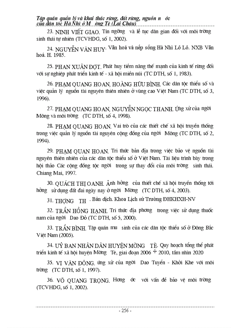 image for page Tập quán quản lý và bảo vệ rừng người Hà Nhì