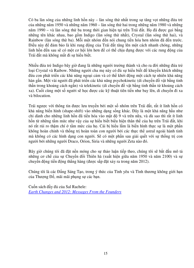 image for page Biến Động Của Trái Đất từ đây đến năm 2012 Lời cảnh tỉnh của các Thiên Thần Chu kỳ Vĩ đại Sách Cực hay của nhà ngoại cảm Salrachele 1