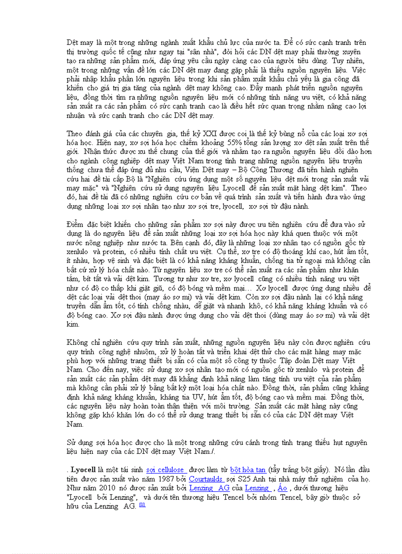 image for page Một số đặc điểm và ứng dụng của xơ lyocell