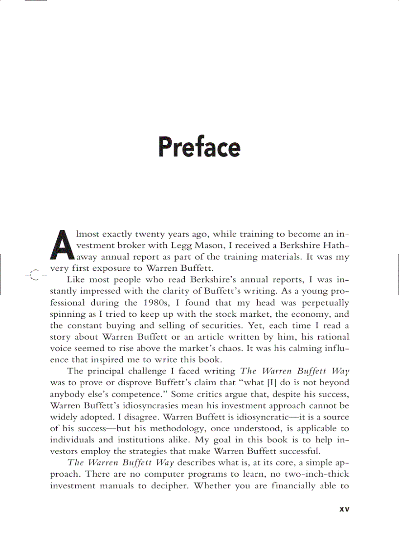 image for page The Warren Buffet s Way