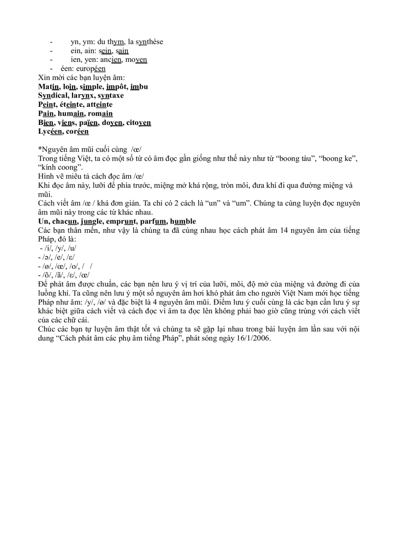 image for page Luyện phát âm Française