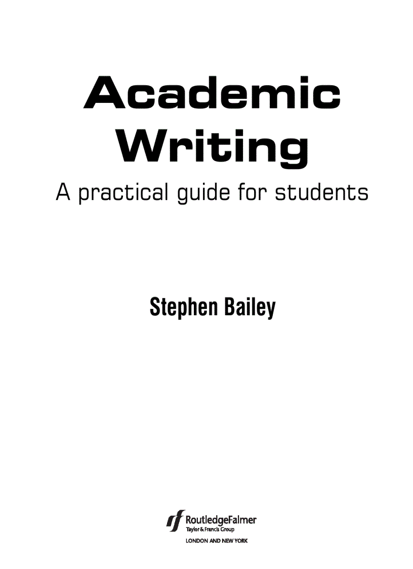 Academic Writing A Practical Guide for Students