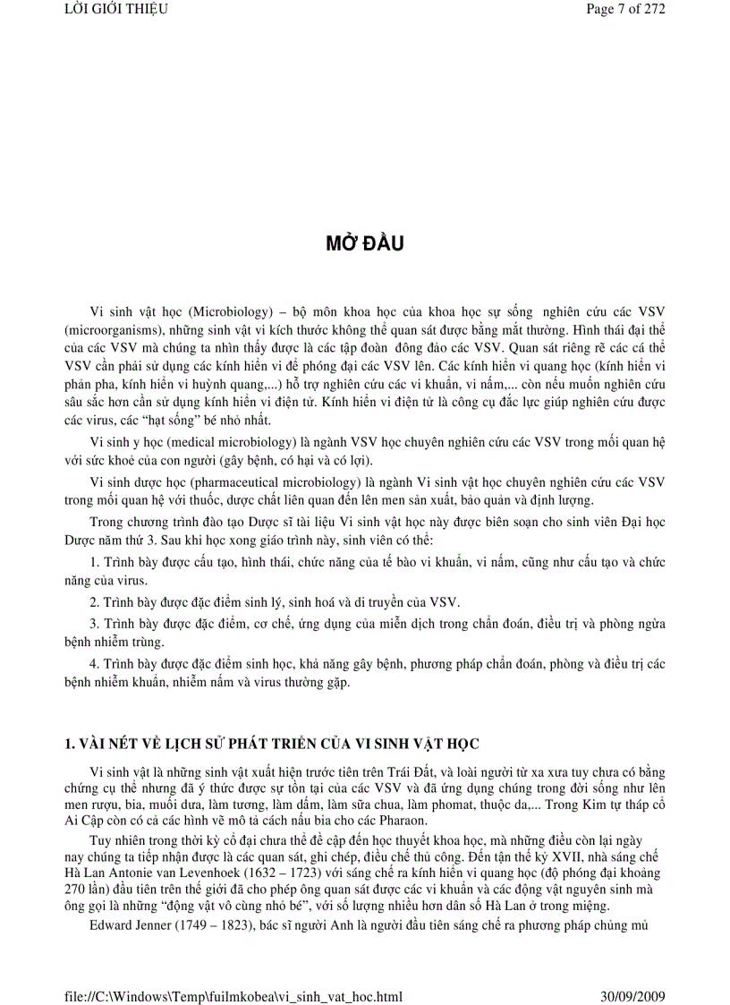 image for page Vi sinh vật học phần 1