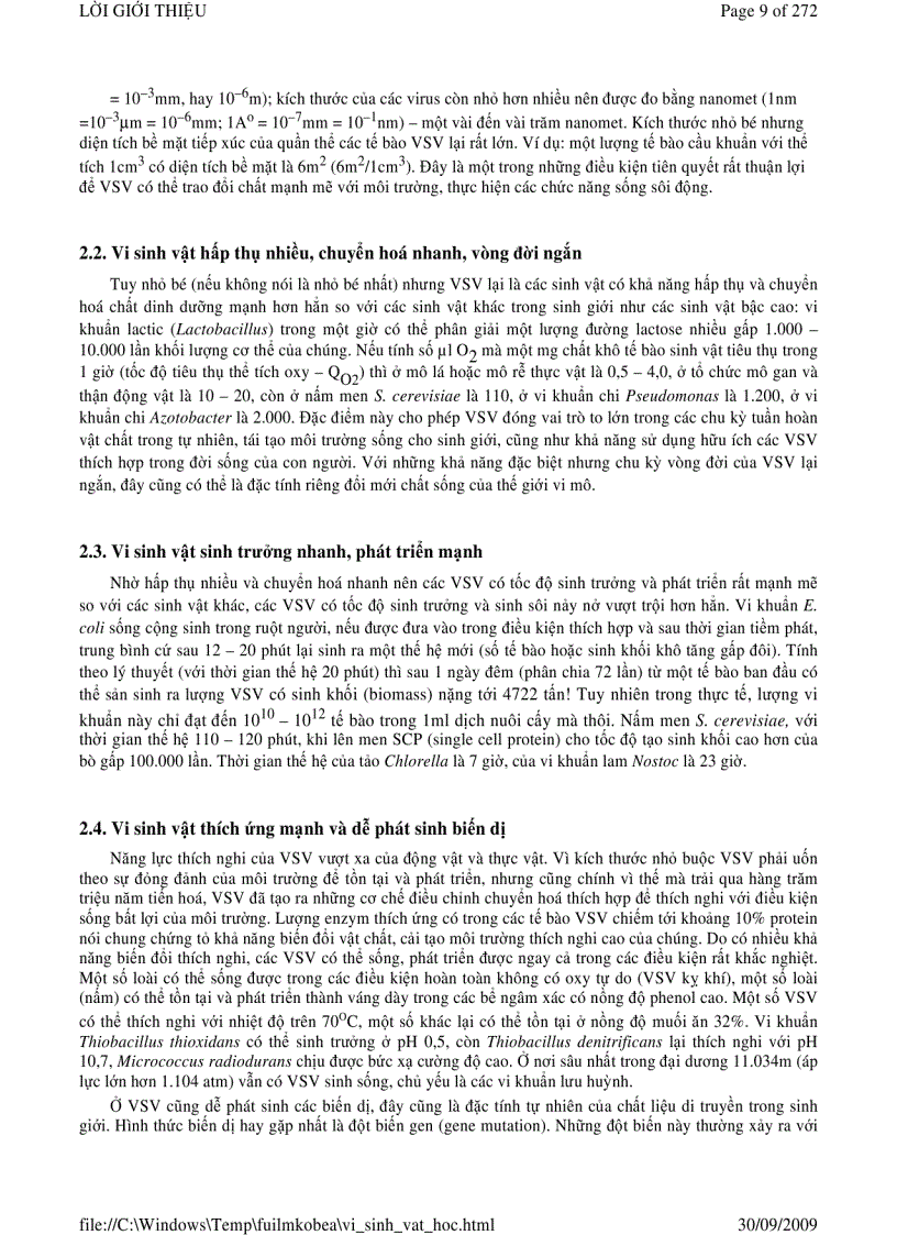 image for page Vi sinh vật học phần 1