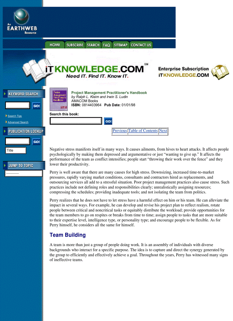 image for page Project Management Practitioner s Handbook