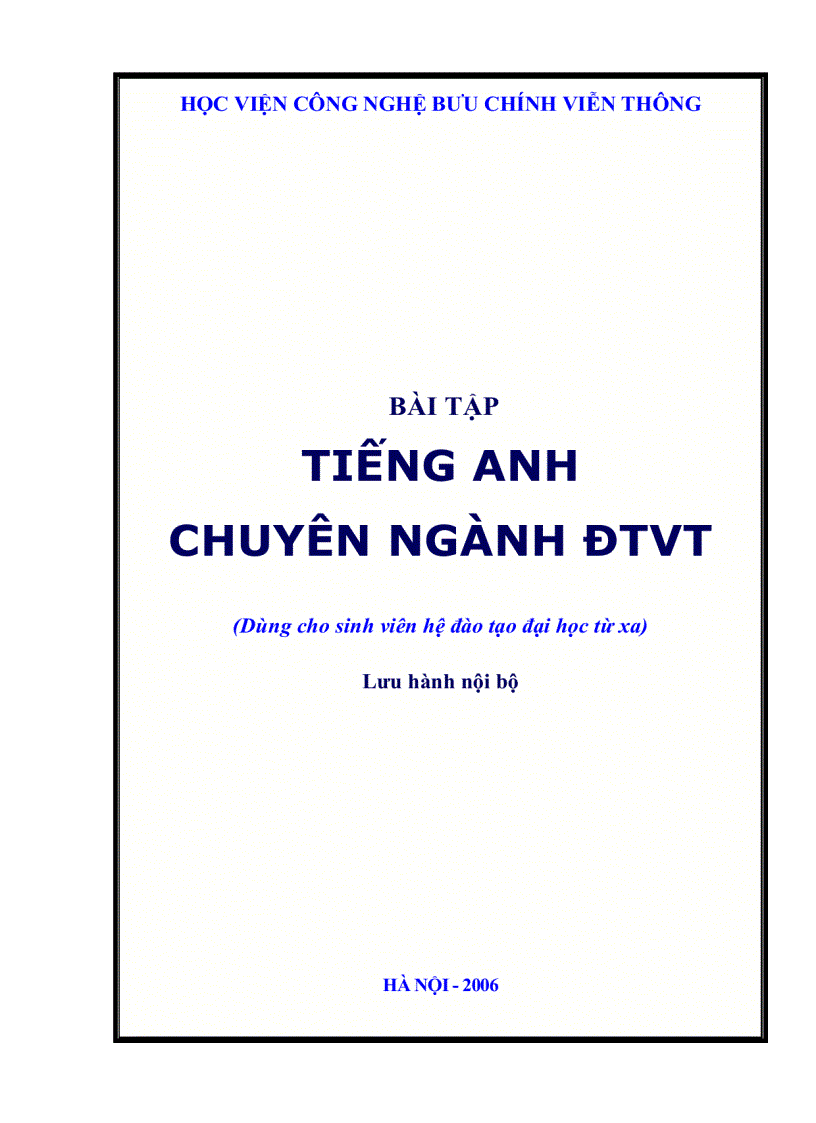 image for page Tiếng Anh chuyên ngành Viễn thông Bài tập