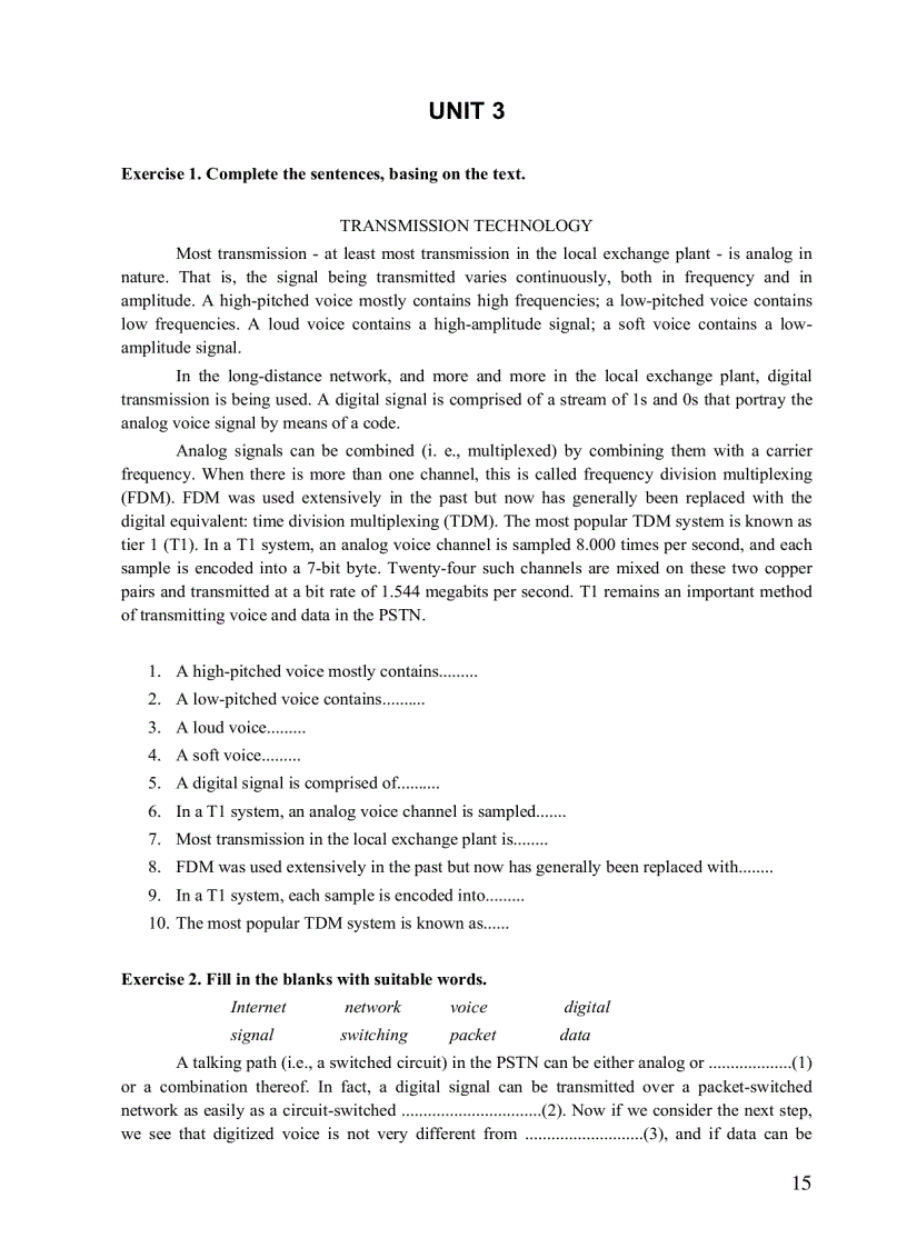 image for page Tiếng Anh chuyên ngành Viễn thông Bài tập