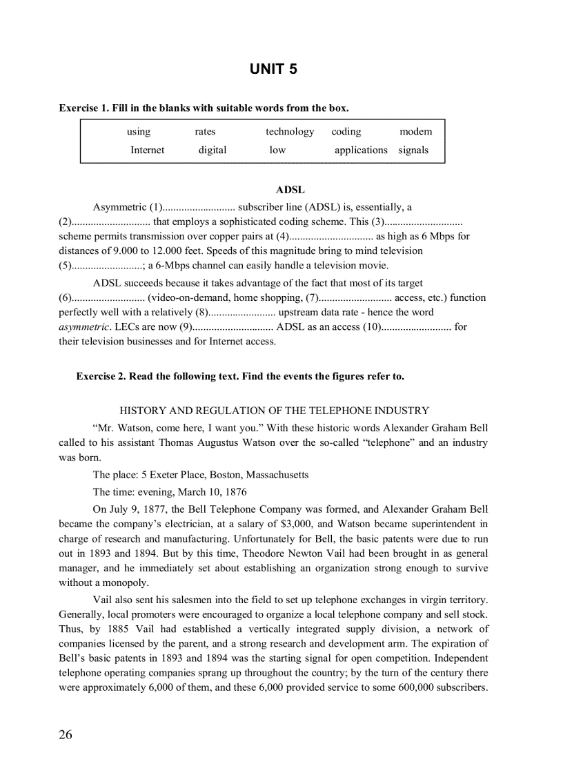 image for page Tiếng Anh chuyên ngành Viễn thông Bài tập