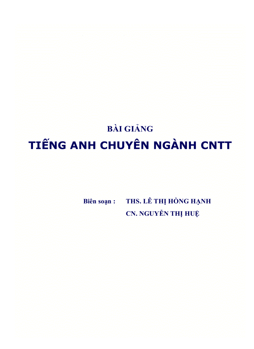 image for page Tiếng Anh chuyên ngành công nghệ thông tin Lý thuyết