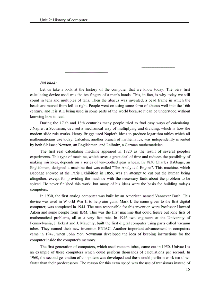 image for page Tiếng Anh chuyên ngành công nghệ thông tin Lý thuyết