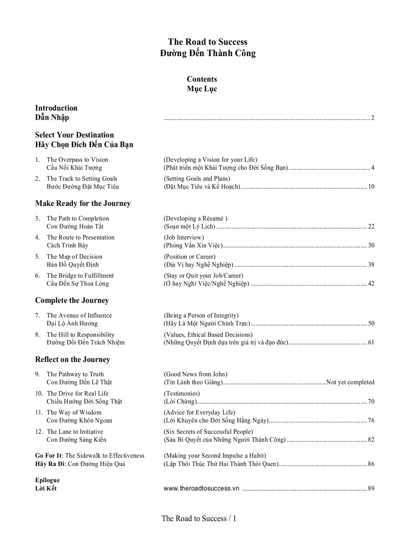 image for page The Road to Success Đường Đến Thành Công