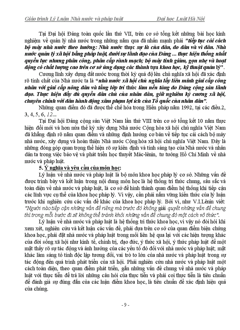 image for page Giáo trình Lý luận Nhà nước và pháp luật ĐH Luật Hà Nội