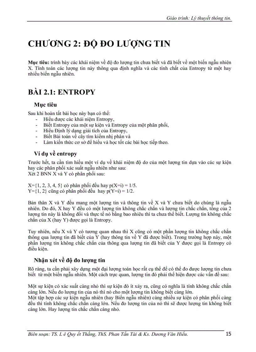 image for page Giáo trình lý thuyết thông tin