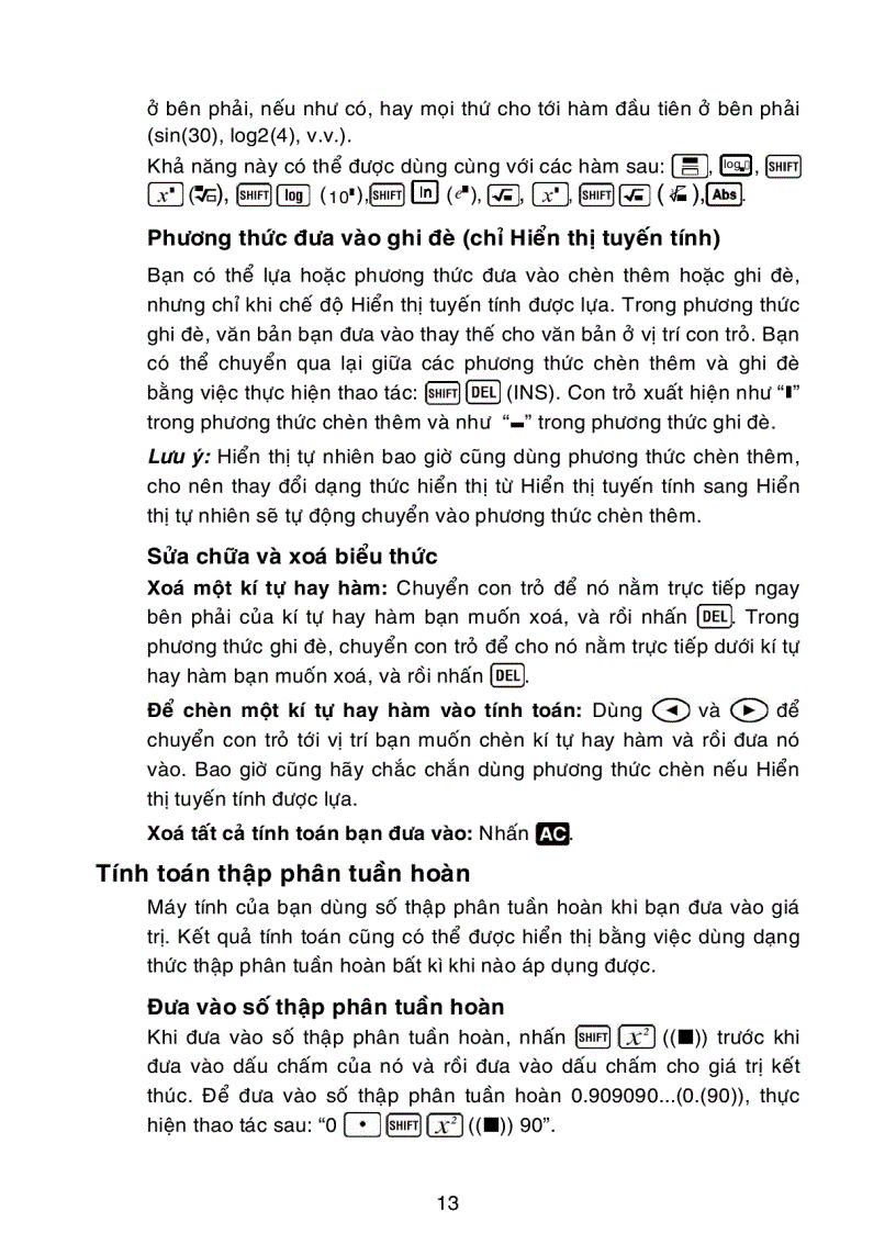 image for page Sách hướng dẫn sử dụng máy tính Fx 500VN PLUS máy tính Fx 500VN PLUS Fx 500VN PLUS