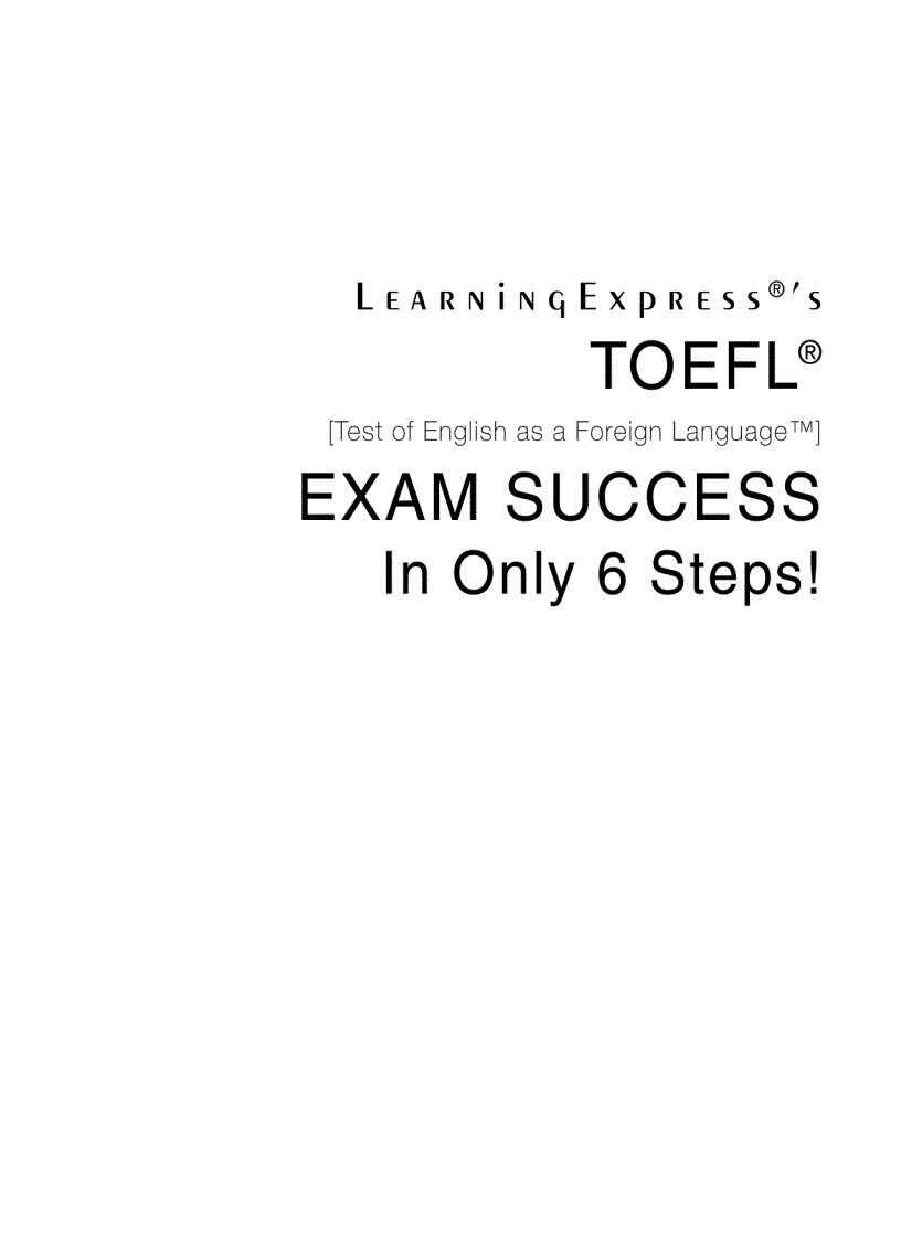 image for page TOEFL Exam Success in Only 6 Steps