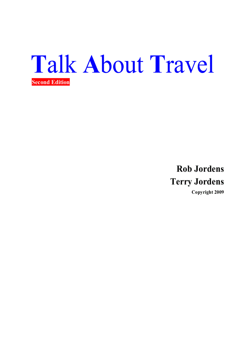 image for page Talk About Travel 2nd Edition Book Audio
