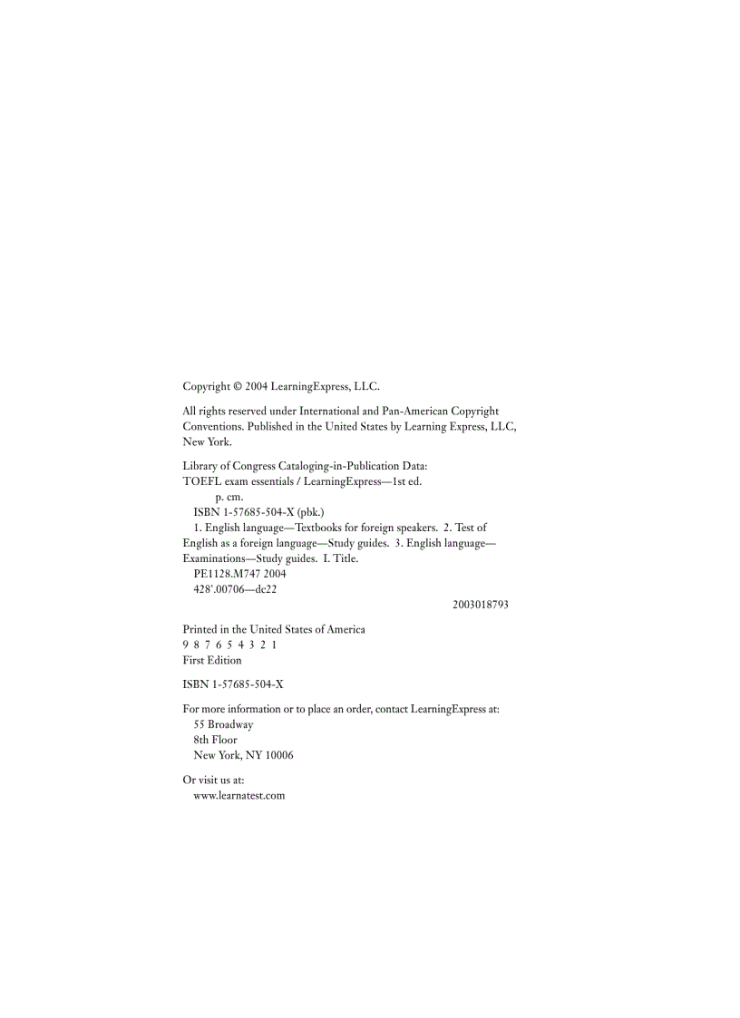 image for page TOEFL Exam Essentials