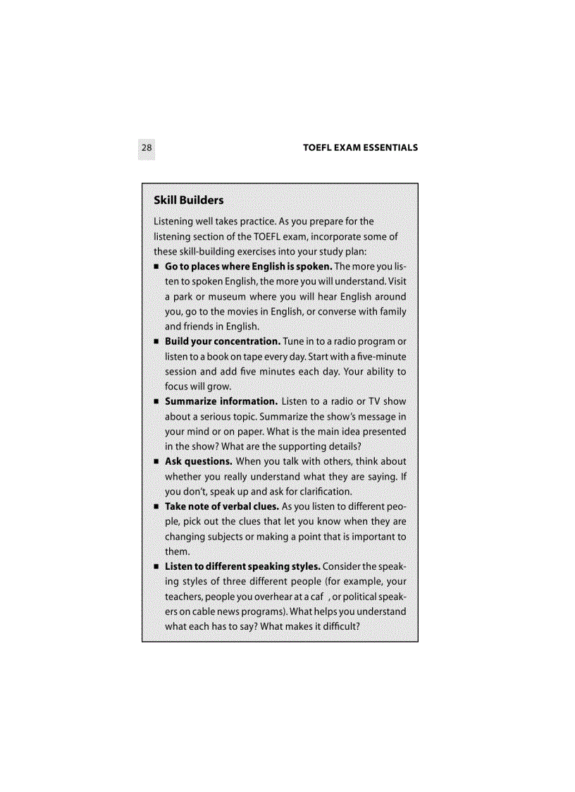 image for page TOEFL Exam Essentials