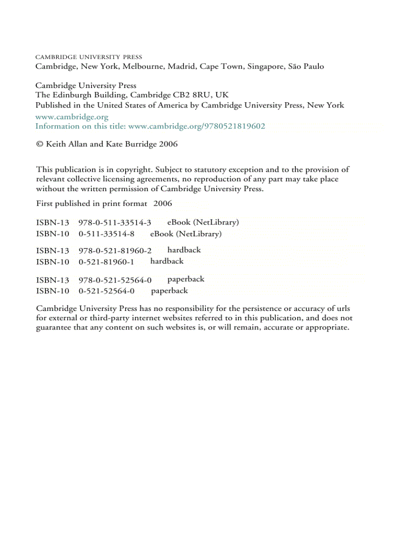 image for page Forbidden Words Taboo and the Censoring of Language