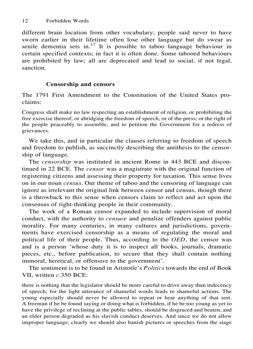 image for page Forbidden Words Taboo and the Censoring of Language