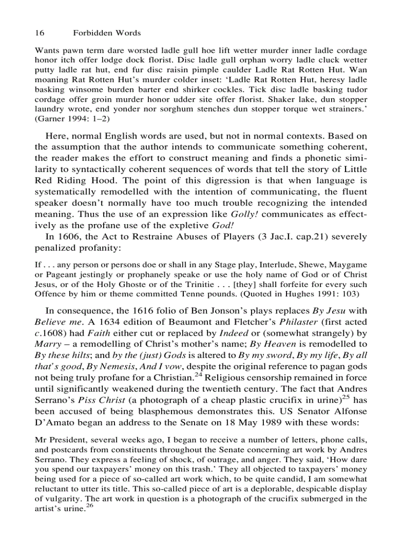 image for page Forbidden Words Taboo and the Censoring of Language