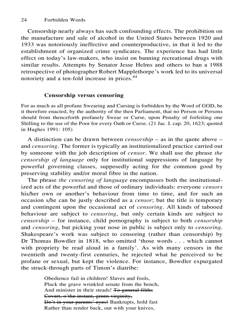 image for page Forbidden Words Taboo and the Censoring of Language